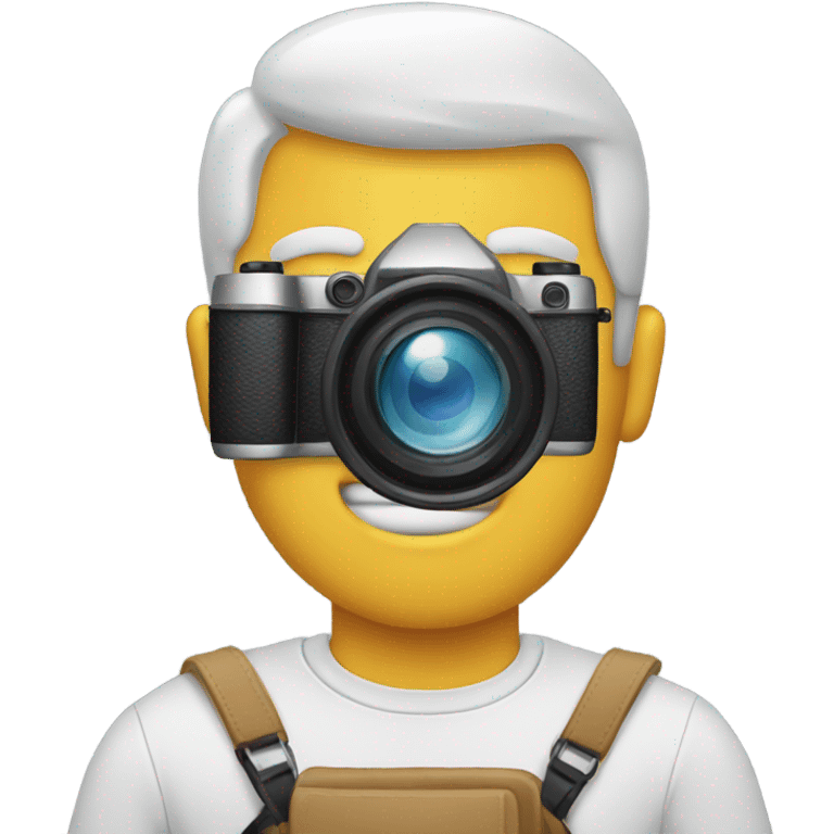 Man with camera head emoji