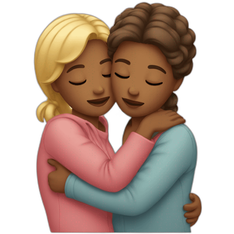 Two women cuddling emoji