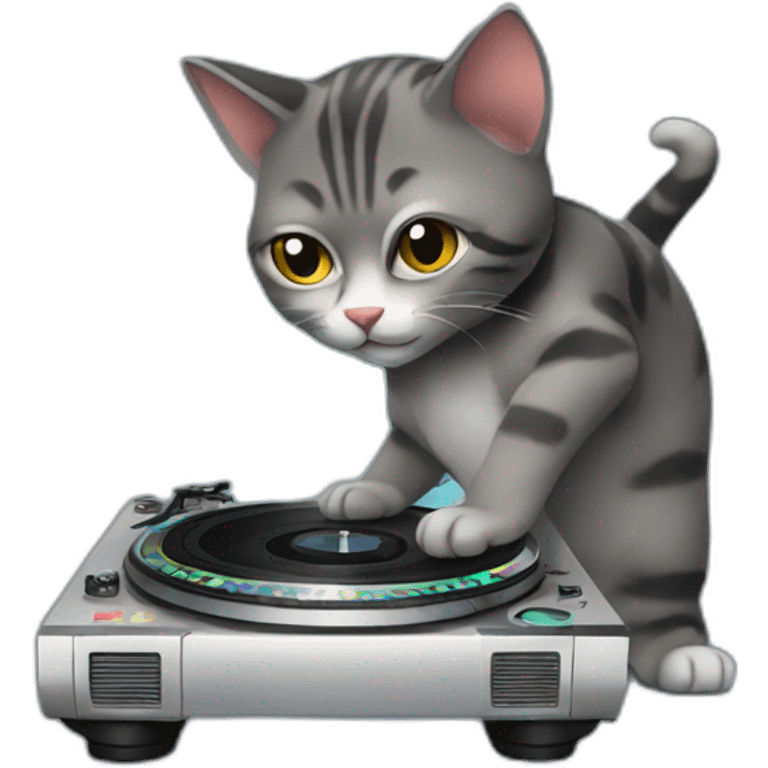 DJ cat with turntable emoji