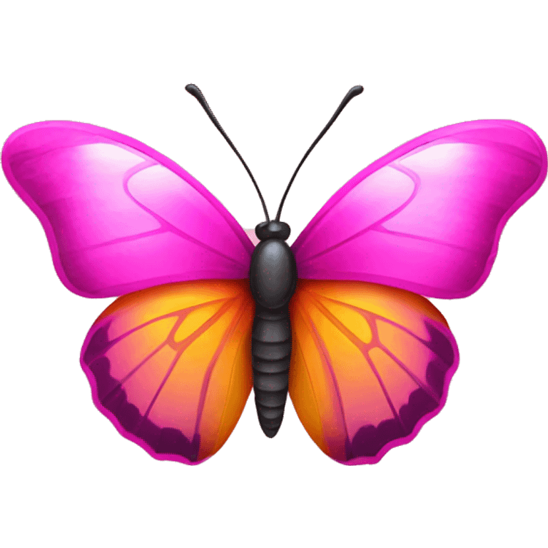 Hot pink orange yellow butterfly  emoji