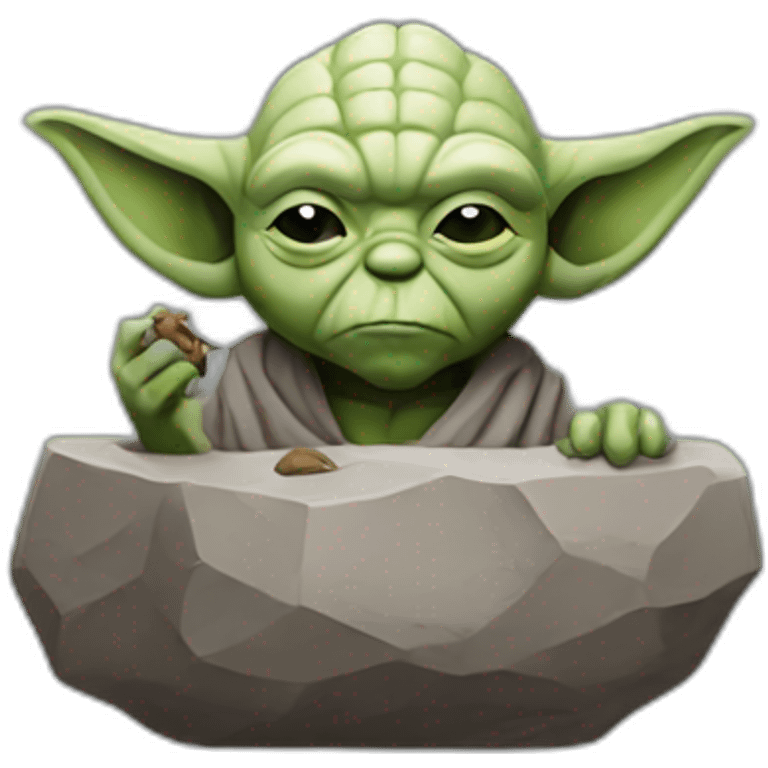 Stone yoda smoker emoji