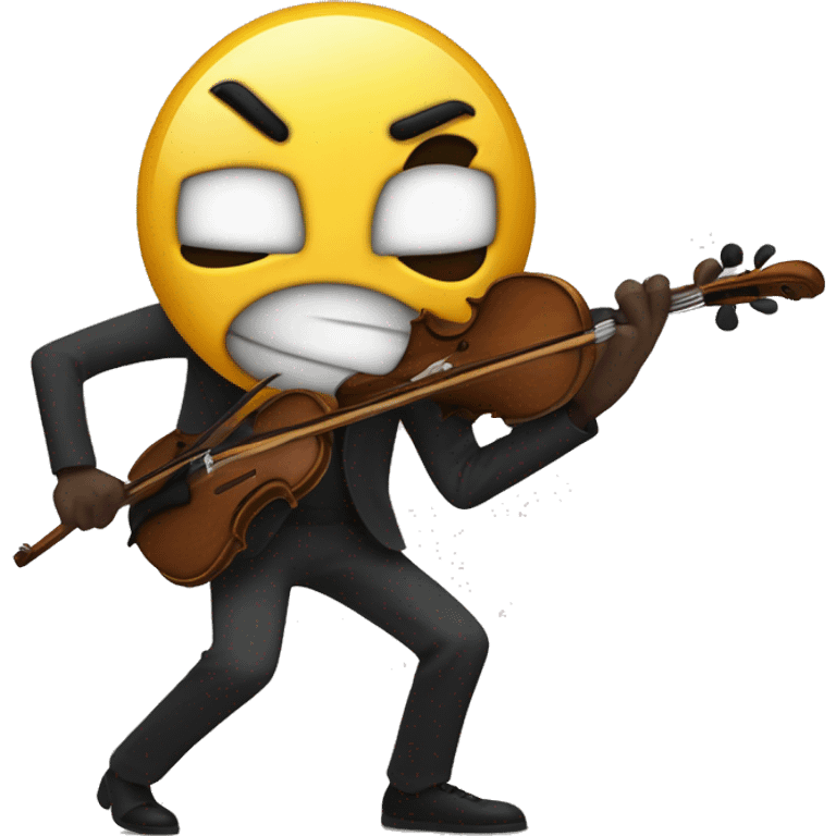 Dave the stickman is being attacked by an angry viola emoji