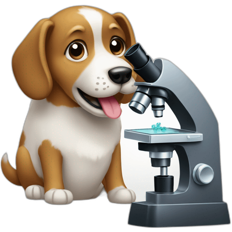 dog seeing microscope emoji