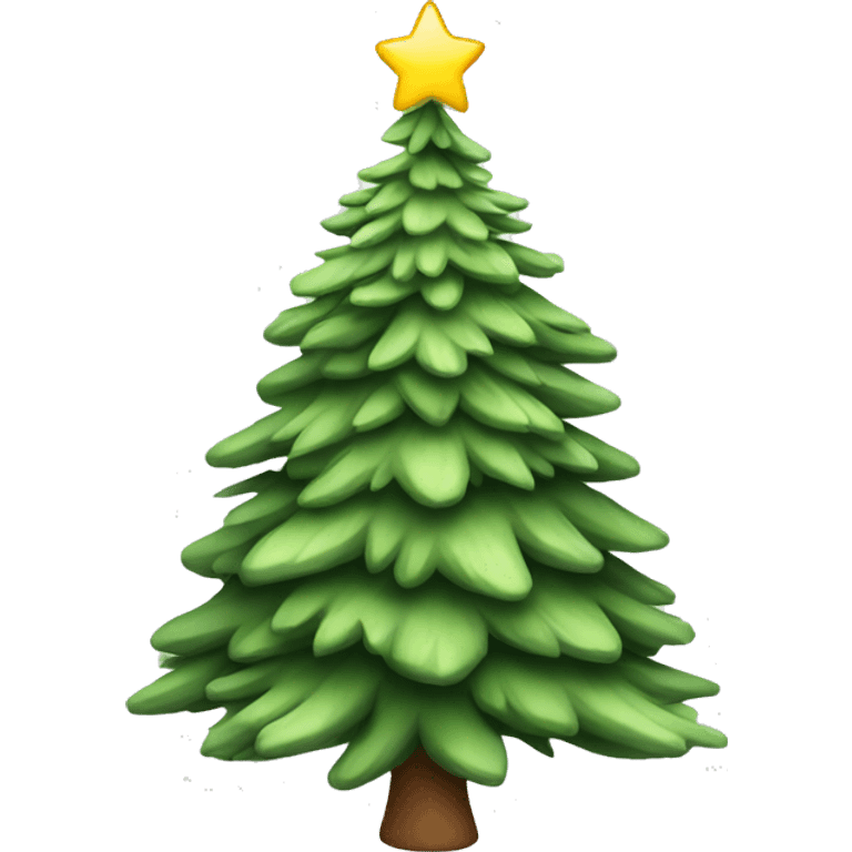  actual white fir christmas tree isolated.  emoji