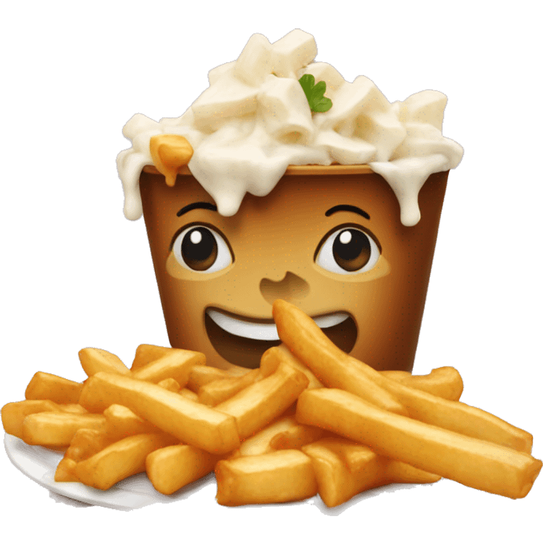 Poitine eating a poutine emoji