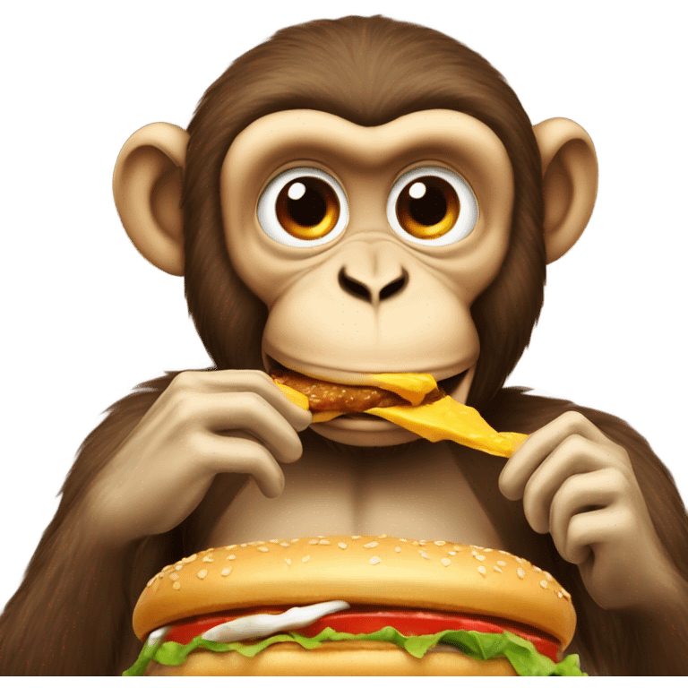 monkey eating burger emoji