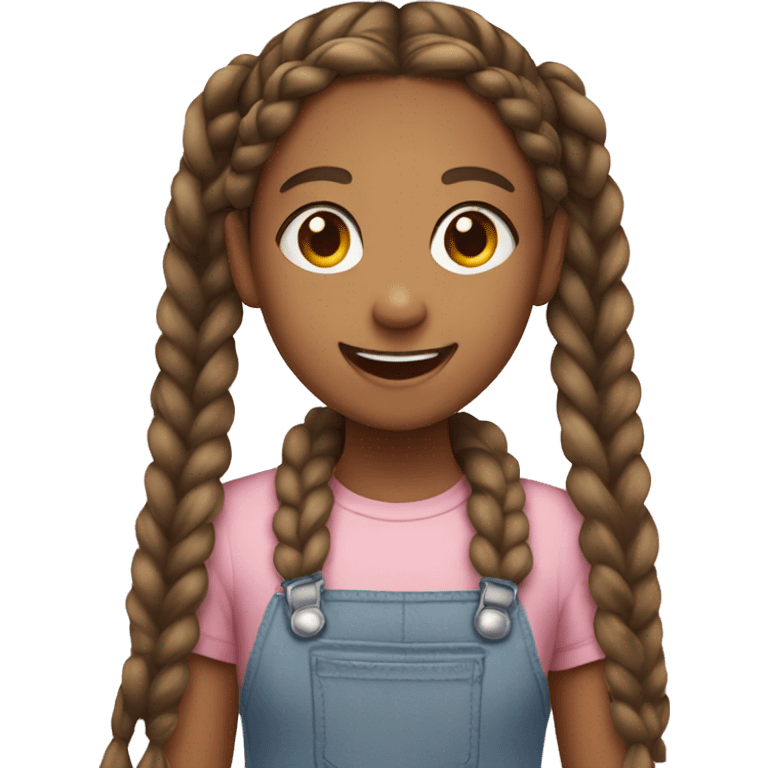 girl with twin braids smiling emoji