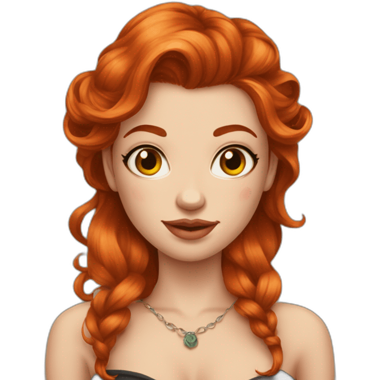 femme rousse avec tatouages sur les bras emoji