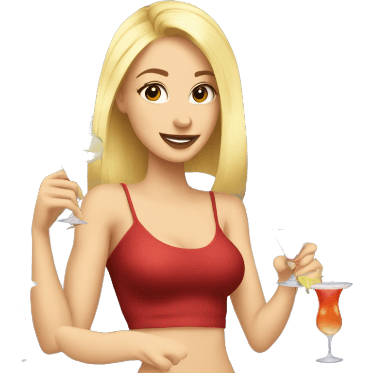 Blonde girls partying with cocktails emoji