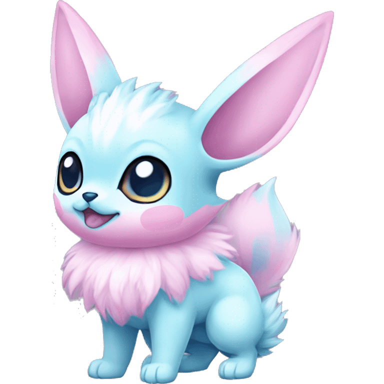 Kawaii Pastel Cotton-Candy-Colored Eeveelution-Cute-Chihuaha-Pokémon-fusion full body emoji