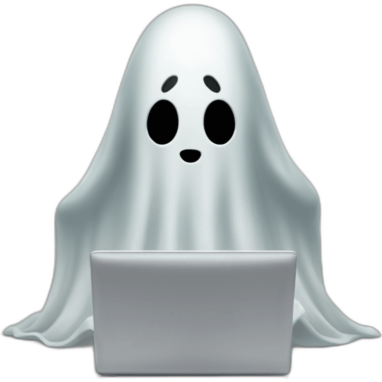 ghost with a computer emoji