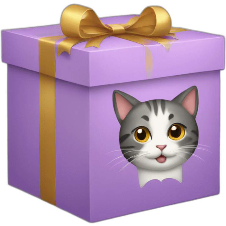 cat gift box emoji