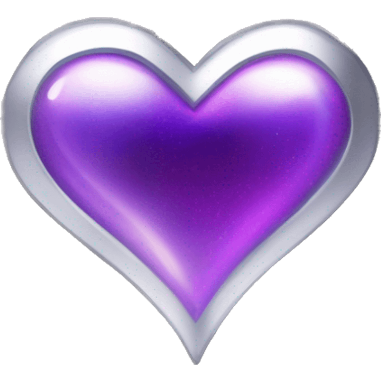 Gothic heart , futuristic scene, hues of purples, lilac, gothic ominous tone, streaks of sparkling chrome pewter, gunmetal gray, black shades dominate  emoji