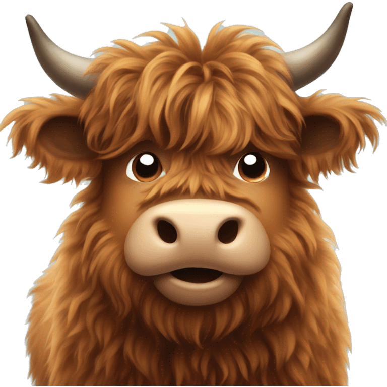 Brown Fuzzy highland cow emoji