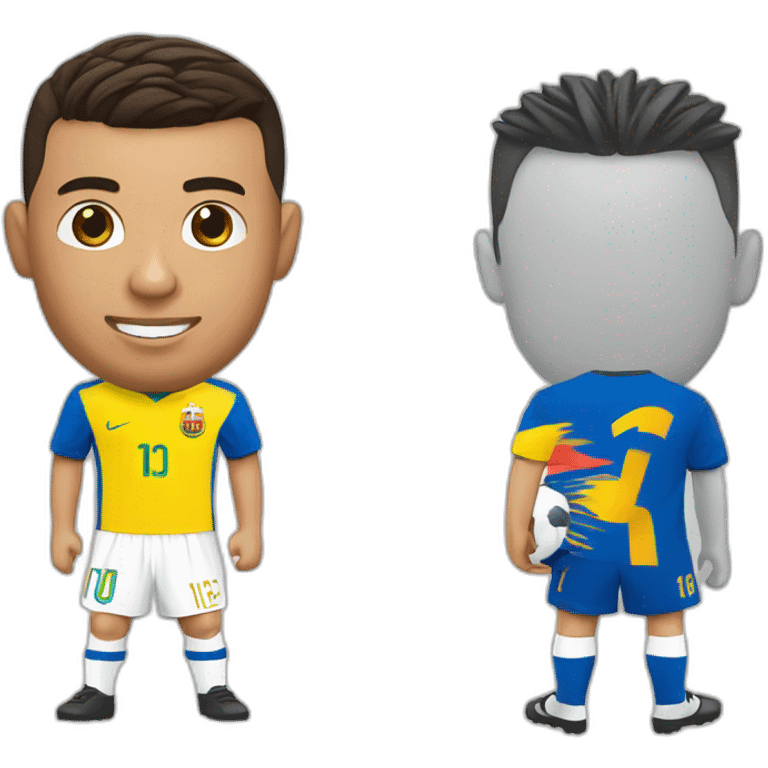 Ronaldo avec la coupe du monde sur messi emoji