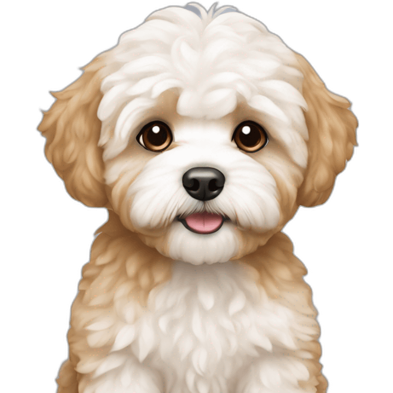 Two maltipoo white and caramel  emoji