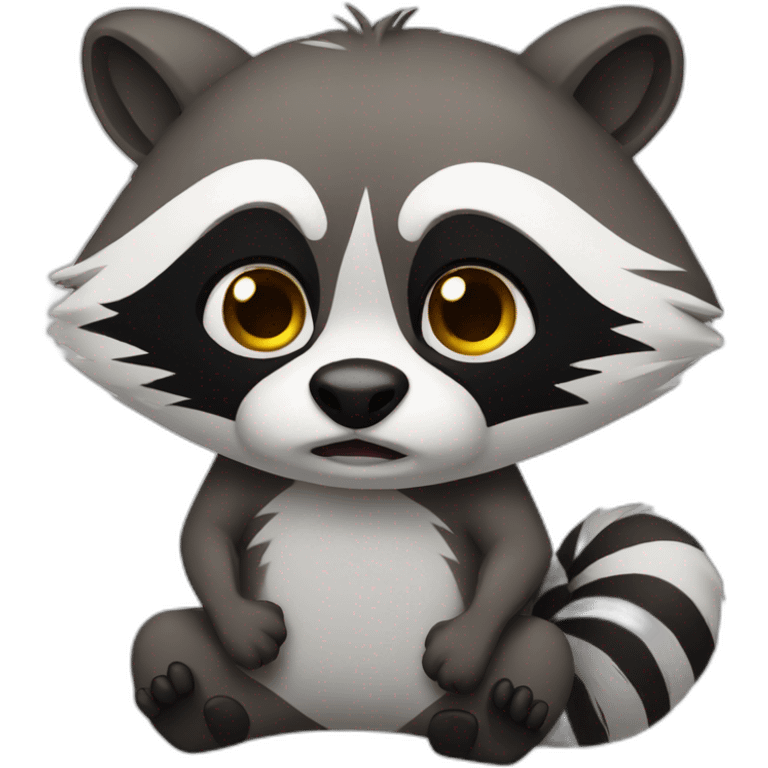 Disgusted racoon with their hands emoji