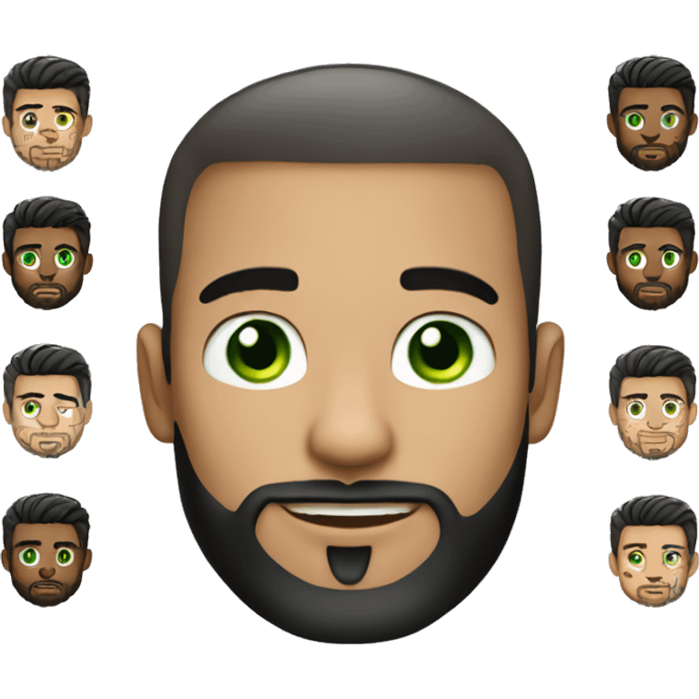 male, light skin, dark short hair, green eyes, beard and arm tattoos works on macbook emoji