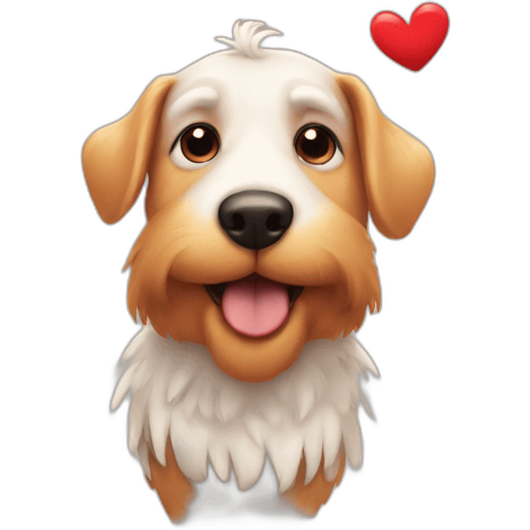 chicken in love with a dog emoji