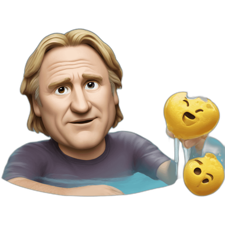 une glace à l'eau Gérard Depardieu emoji