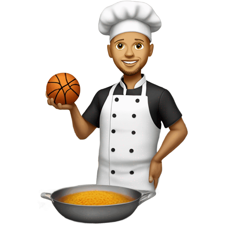 Chef-style Chef-costume Stephen Curry – Chef Curry cooking a basketball emoji