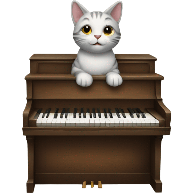 cat playing piano emoji