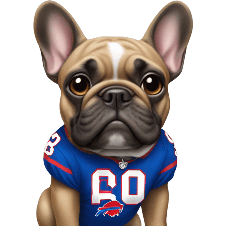 French bulldog wearing a buffalo bills jersey  emoji