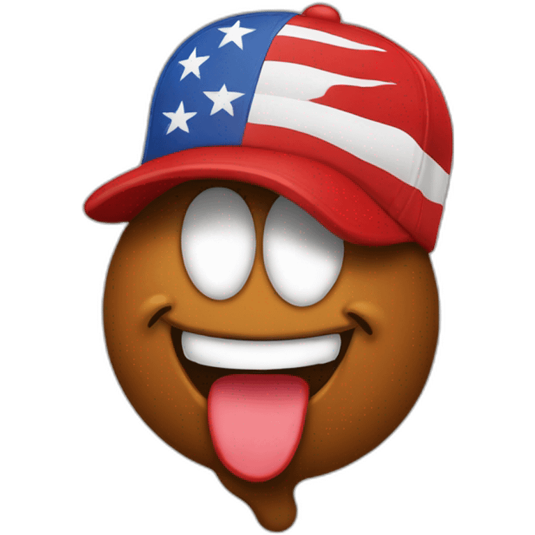 poop emoji wearing red make america great again cap emoji