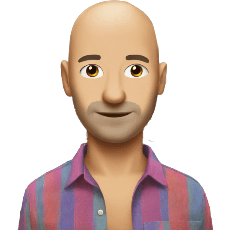 bald meme with colorful shirt emoji