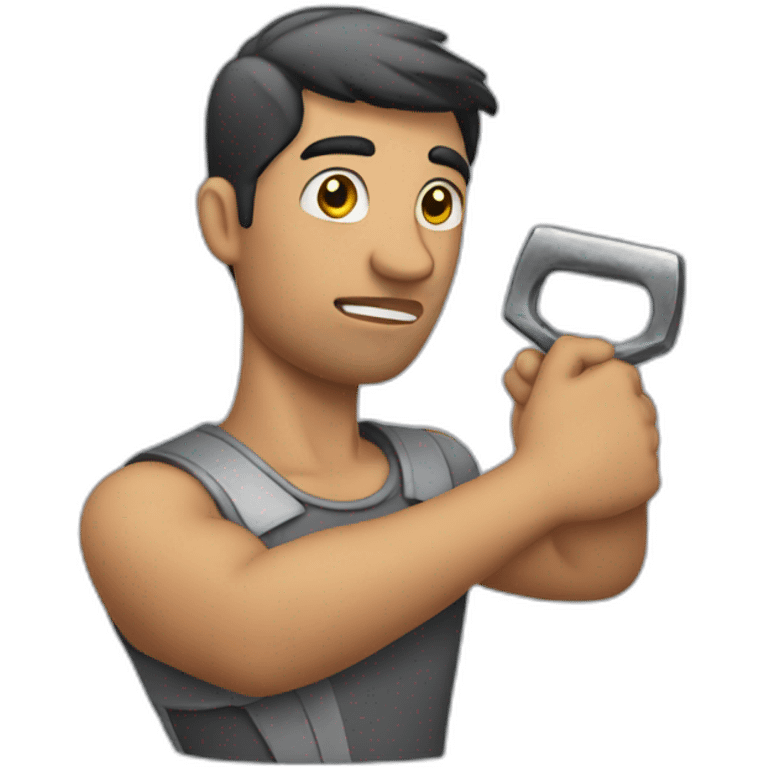 Holding an iron the wrong way emoji