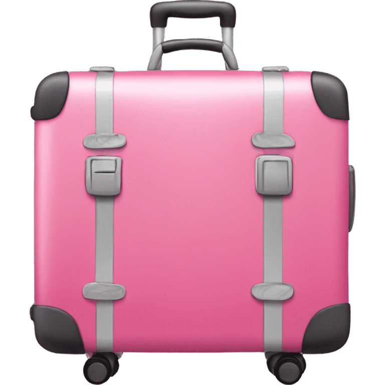 Pink suit case with handle and wheels  emoji