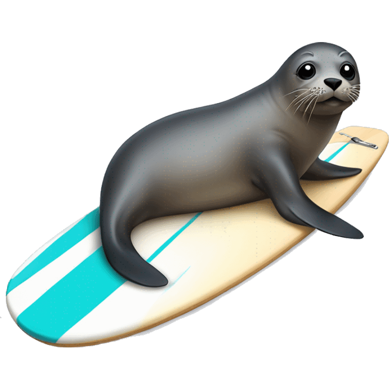 A seal on a surf board  emoji