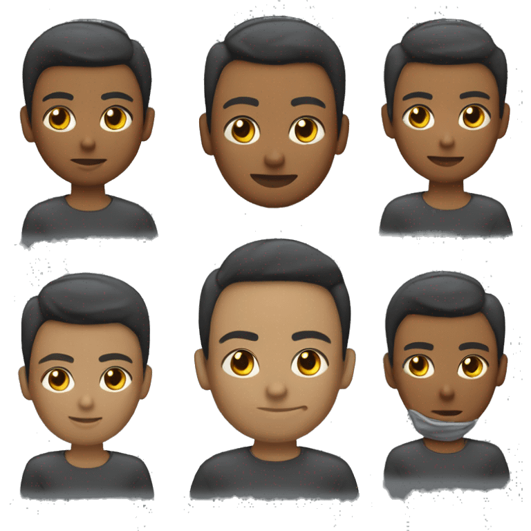 persona piel morena con graficos emoji