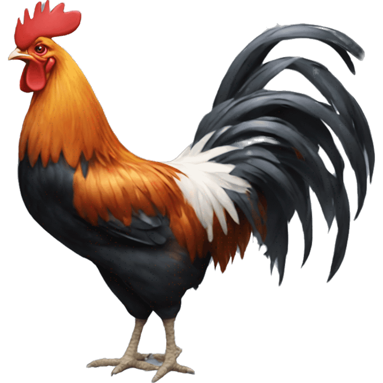 Rooster standing on one leg emoji