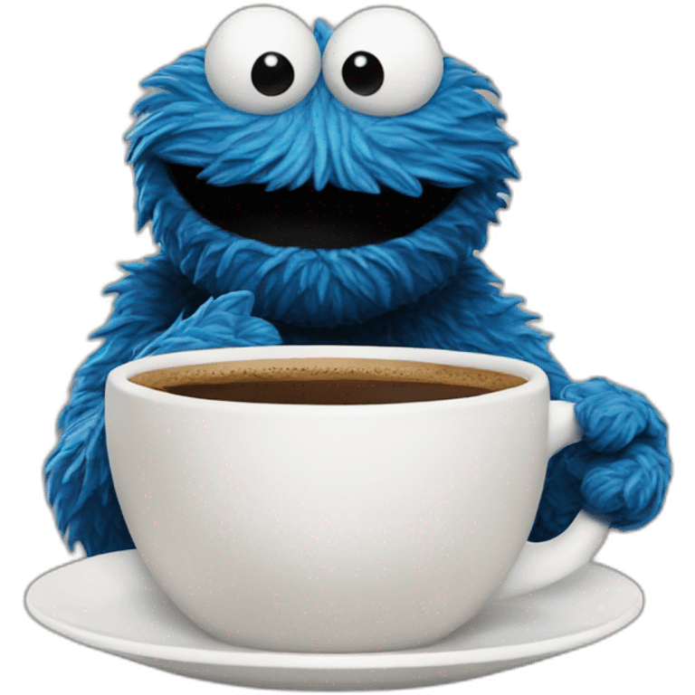 Cookie Monster cup of coffee emoji