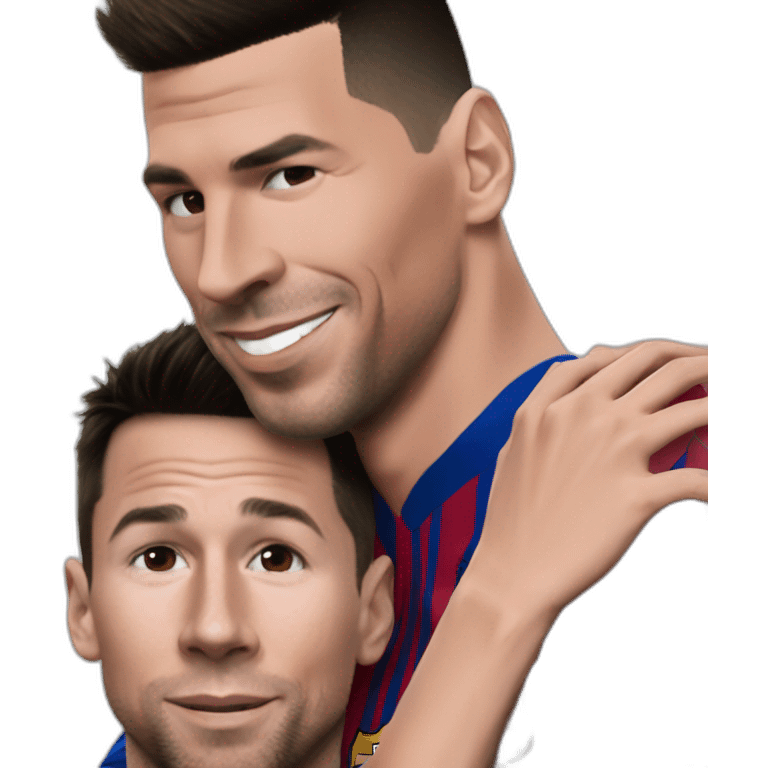 Ronaldo et messi qui se font un calin emoji