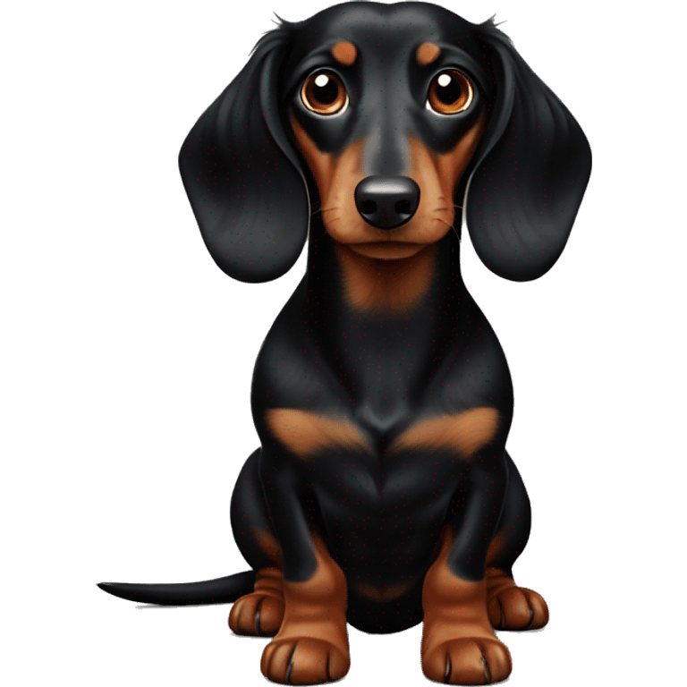 Black long haired dachshund emoji