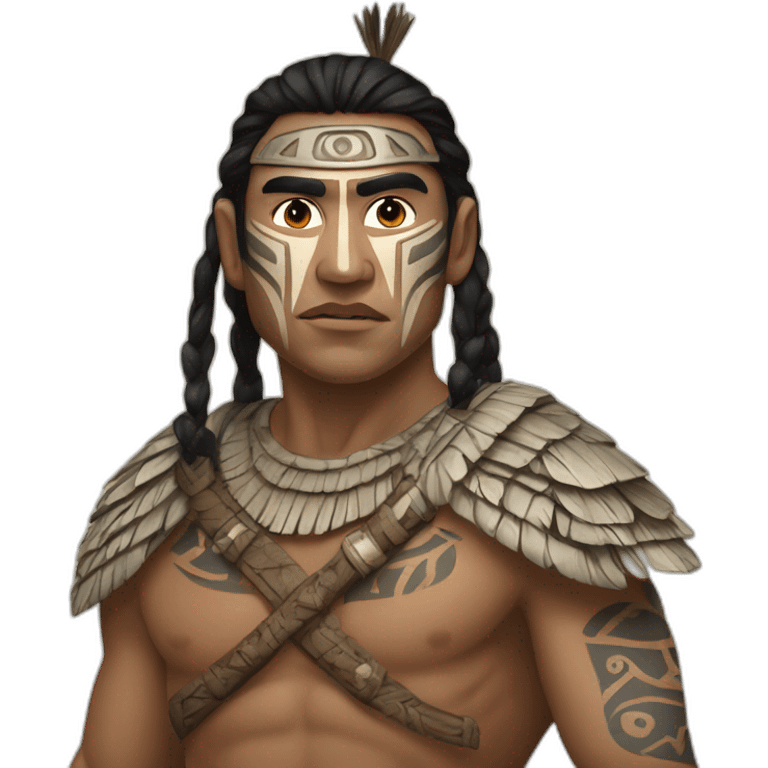 Māori warrior with tamkoko emoji