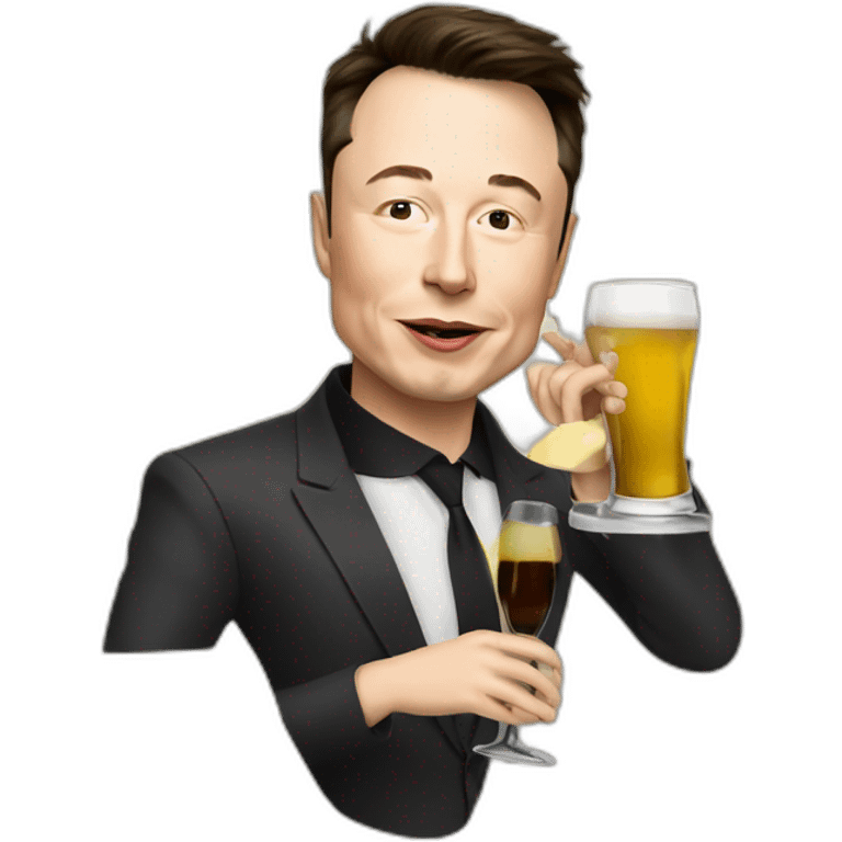 Elon Musk drinking alcohol emoji