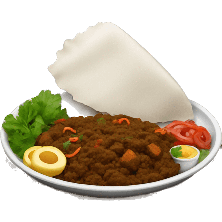 black indian Food on big plate  emoji