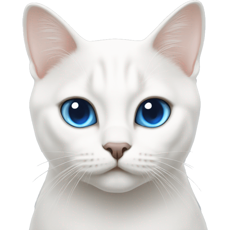 White British short hair cat with blue eyes emoji