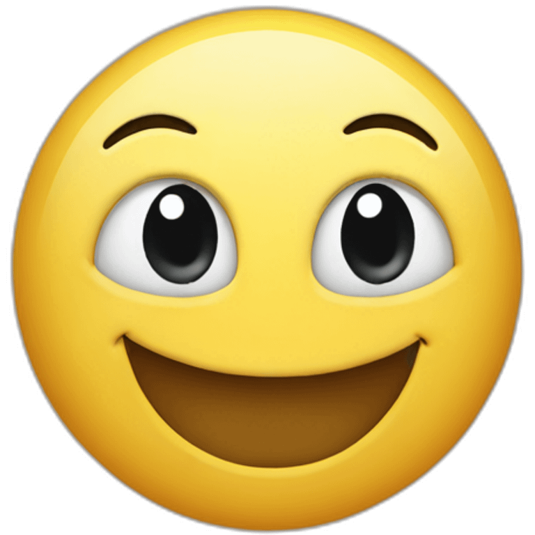 Smily emoji who look left and have a false smile  emoji