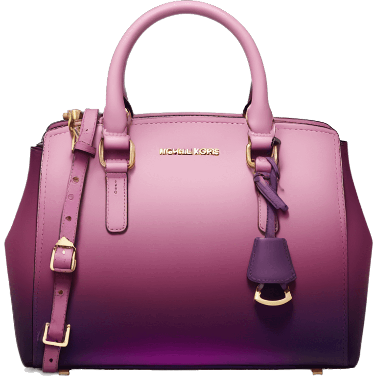 Realistic isolated plum purple to wine color ombre michael kors satchel purse.  emoji