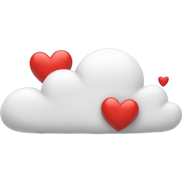 Cloud raining red hearts emoji