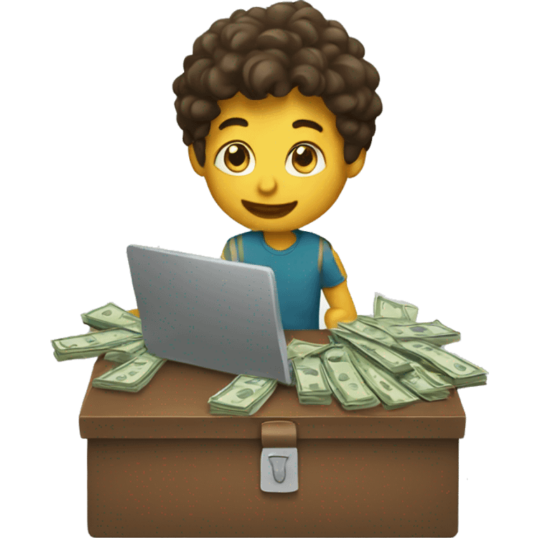 BOY WITH MONEY AND LAPTOP emoji