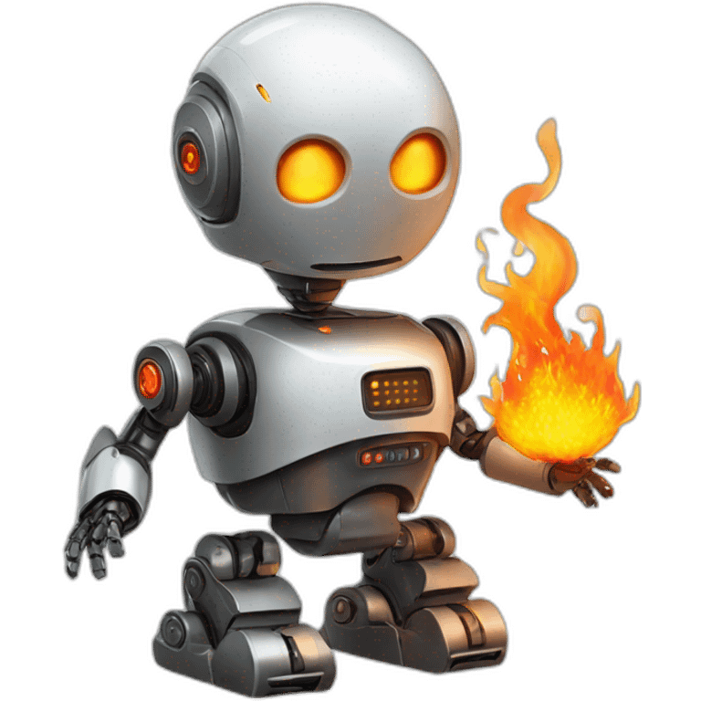 robot on fire emoji