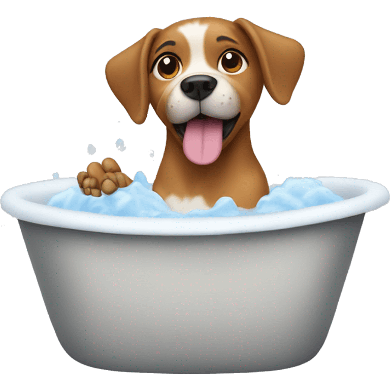 Dog taking a bath emoji