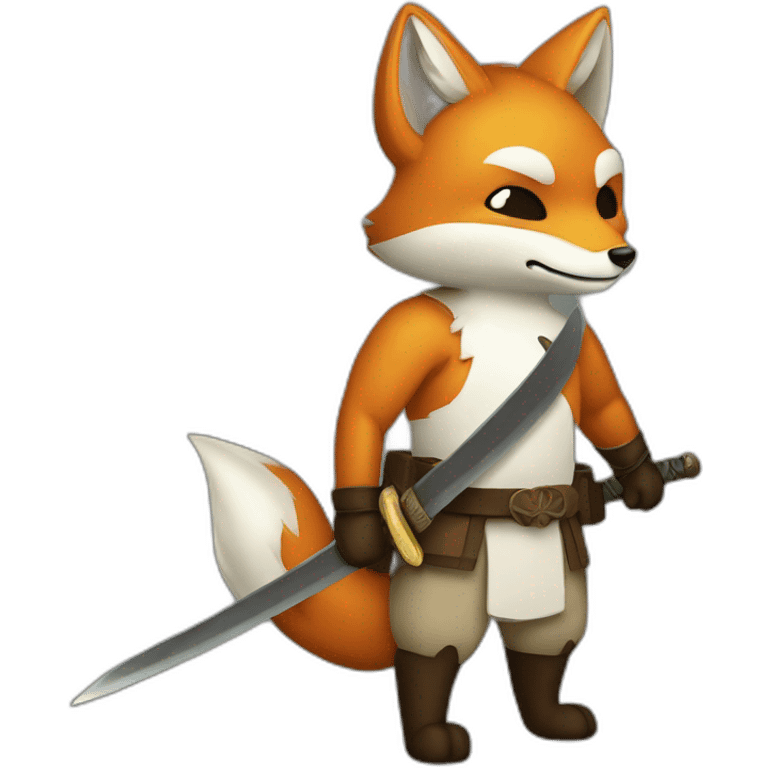 Fox-whith-a-katana emoji