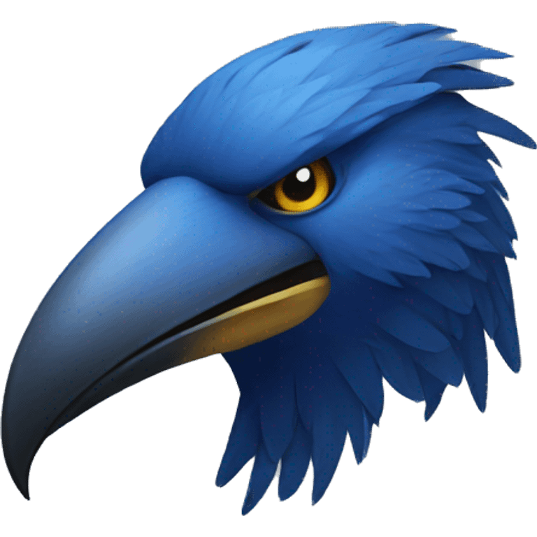 face men head blue crow bird emoji