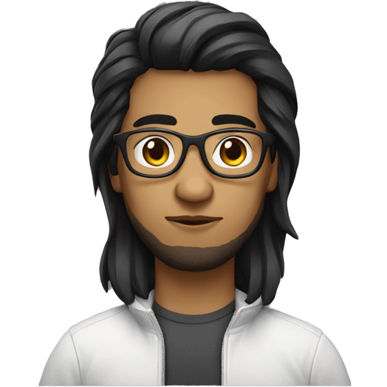 Web developer with specs, black hair , straight hair emoji